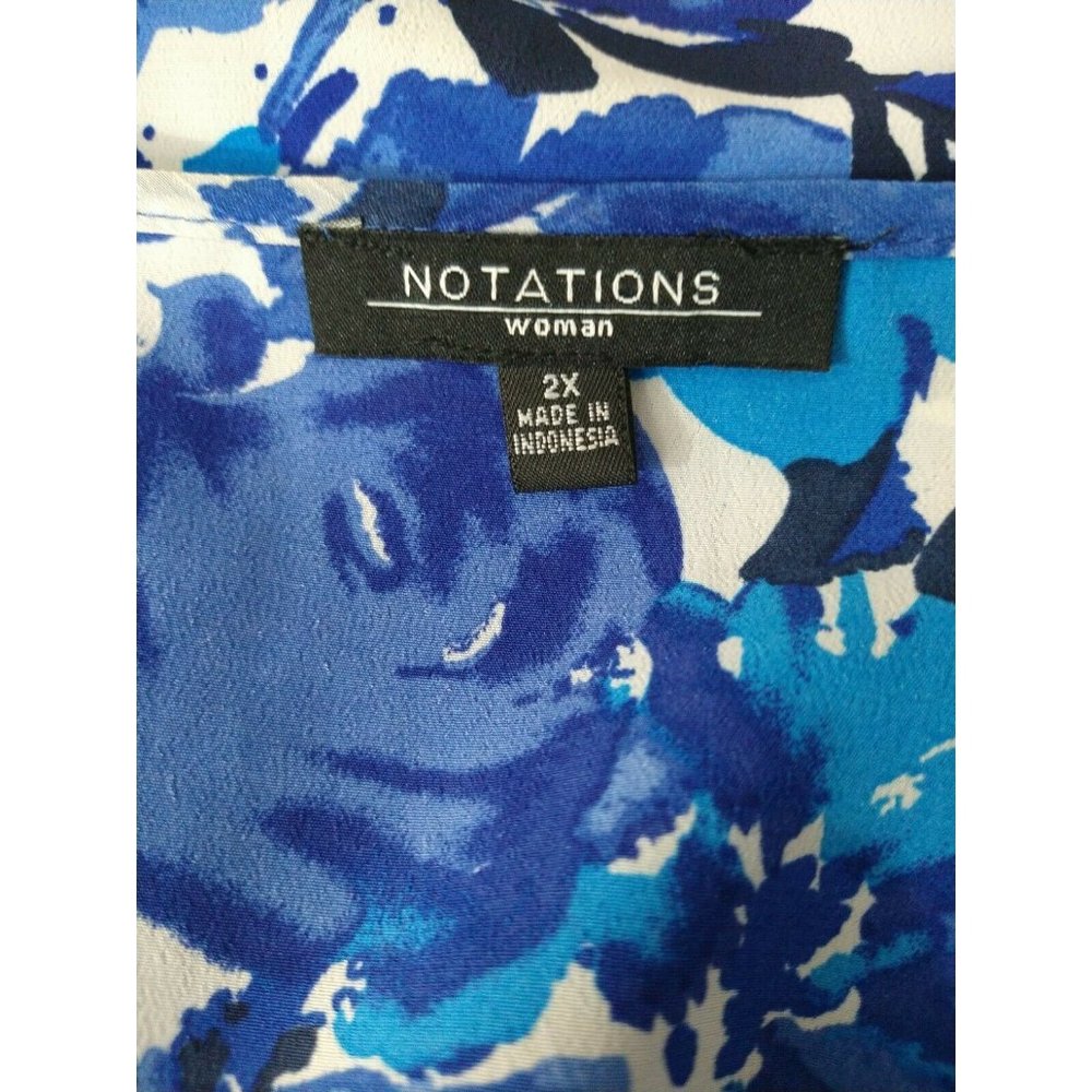 Notations Blouse Top Ruffle V-neck Women Size 2X - Picture 7 of 9